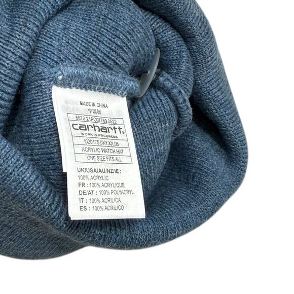 Carhartt WIP Knit Watch Beanie Hat One Size Storm Blue Heather NEW - Picture 4 of 4